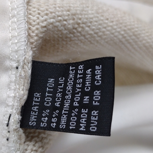 𝅺ab Studio Wheat Scoop Neckline Long Sleeve Layered Shirt Crochet Hem Sweater - Picture 6 of 12